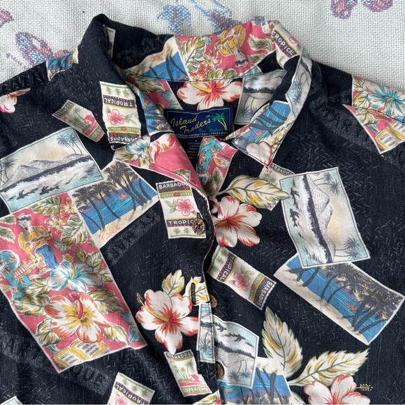 Island Traders Vintage Button Up Hawaiian Shirt Size L - Picture 5 of 7
